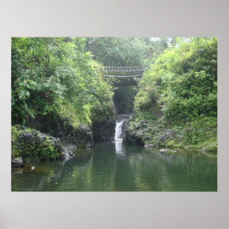 Waterval onder Bridge Poster