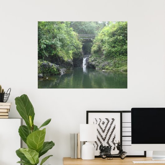 Waterval onder Bridge Poster (Thuiskantoor)