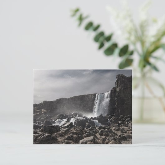 Waterval op Þingvellir Briefkaart (Staand voorkant)