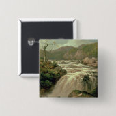 Waterval op de Neath, South Wales Vierkante Button 5,1 Cm (Voorkant /achterkant)