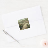 Waterval op de Neath, South Wales Vierkante Sticker (Envelop)