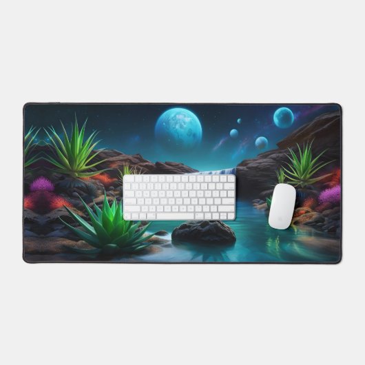 Waterval op een verre planeet bureaumat (Keyboard & Muis)