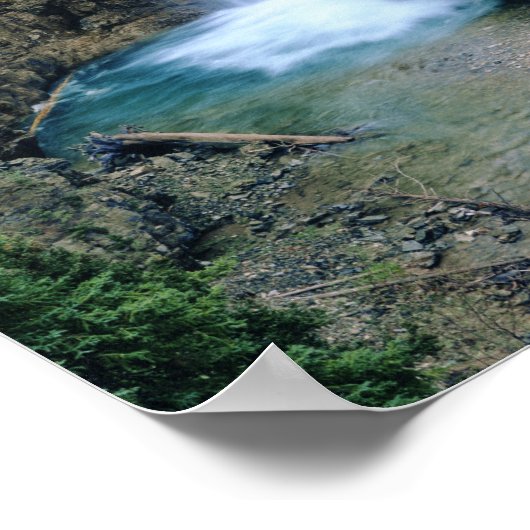 Waterval op Herfsten Creek in Lewis en Clark Poster (Hoek)