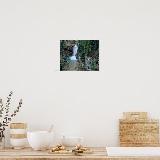 Waterval op Herfsten Creek in Lewis en Clark Poster (Keuken)