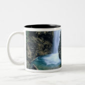 Waterval op Herfsten Creek in Lewis en Clark Tweekleurige Koffiemok (Links)