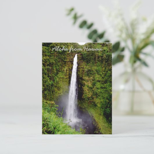 Waterval op het grote eiland Hawaii Briefkaart (Staand voorkant)