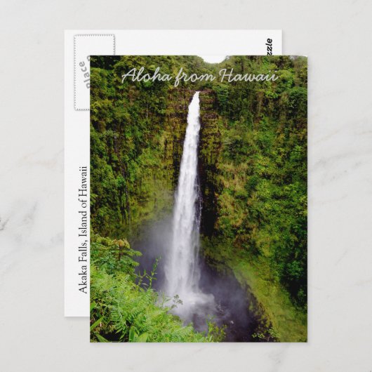 Waterval op het grote eiland Hawaii Briefkaart (Voorkant / Achterkant)