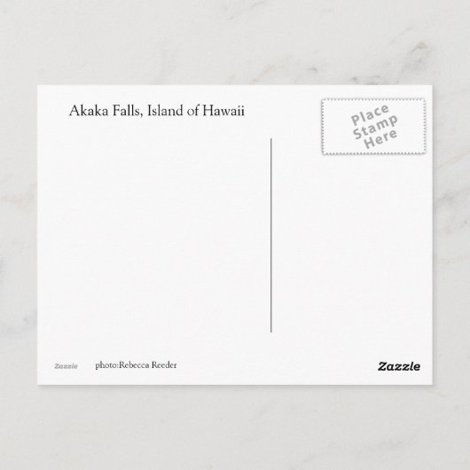 Waterval op het grote eiland Hawaii Briefkaart (Achterkant)