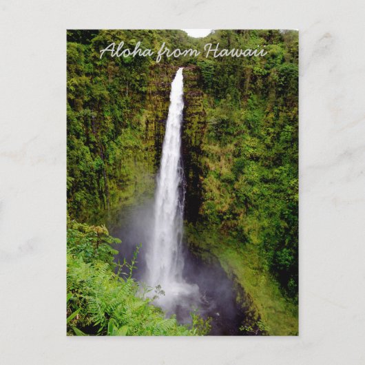 Waterval op het grote eiland Hawaii Briefkaart (Voorkant)
