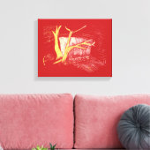 Waterval op Vermilion Canvas (Insitu (Woonkamer))