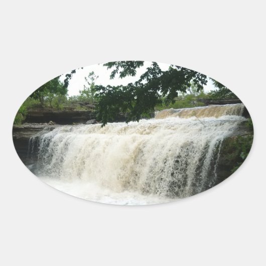 Waterval Ovale Sticker (Voorkant)