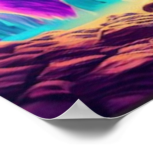 Waterval Psychedelische kunst Poster (Hoek)