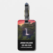 Waterval | Rainbow-Herfsten, Hilo, Hawaii Bagagelabel (Achterkant verticaal)