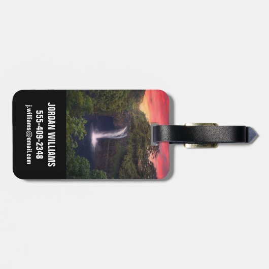 Waterval | Rainbow-Herfsten, Hilo, Hawaii Bagagelabel (Achterkant horizontaal)