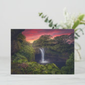 Waterval | Rainbow-Herfsten, Hilo, Hawaii Bedankkaart (Staand voorkant)