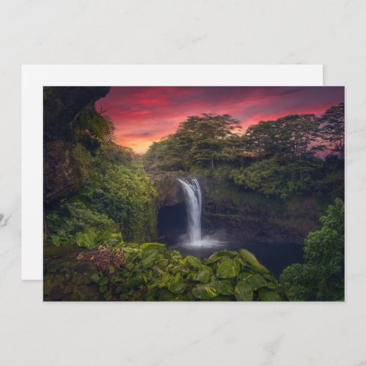 Waterval | Rainbow-Herfsten, Hilo, Hawaii Bedankkaart (Voorkant / Achterkant)