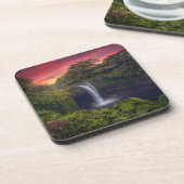 Waterval | Rainbow-Herfsten, Hilo, Hawaii Bier Onderzetter (Linkerzijde)