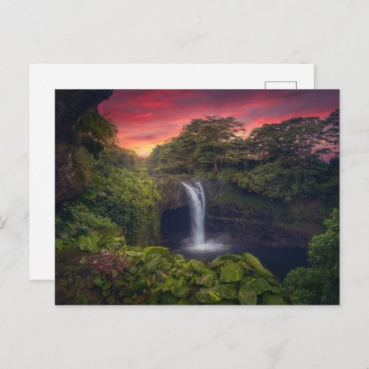 Waterval | Rainbow-Herfsten, Hilo, Hawaii Briefkaart (Voorkant / Achterkant)