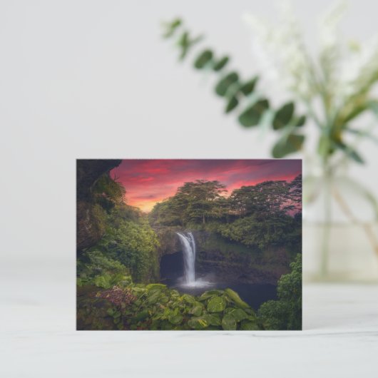 Waterval | Rainbow-Herfsten, Hilo, Hawaii Briefkaart (Staand voorkant)