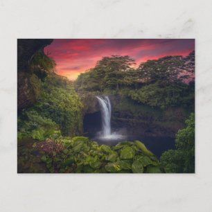 Waterval   Rainbow-Herfsten, Hilo, Hawaii Briefkaart