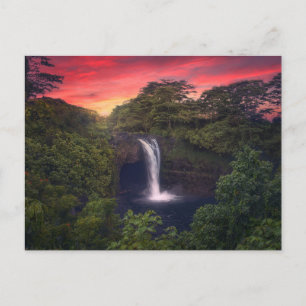 Waterval   Rainbow-Herfsten, Hilo, Hawaii Briefkaart