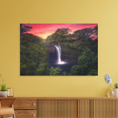 Waterval | Rainbow-Herfsten, Hilo, Hawaii Canvas Afdruk (Insitu (Woonkamer))
