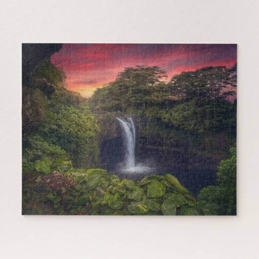 Waterval | Rainbow-Herfsten, Hilo, Hawaii Legpuzzel (Horizontaal)
