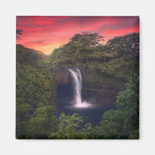 Waterval Rainbow-Herfsten, Hilo, Hawaii Magneet