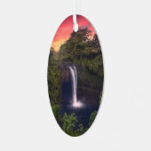 Waterval | Rainbow-Herfsten, Hilo, Hawaii Metalen Ornament (Voorkant links)
