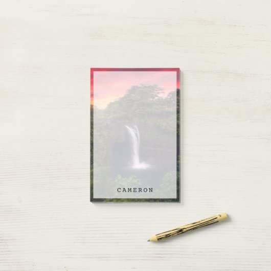 Waterval | Rainbow-Herfsten, Hilo, Hawaii Post-it® Notes (Op bureau)