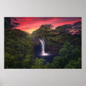 Waterval | Rainbow-Herfsten, Hilo, Hawaii Poster (Voorkant)