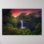Waterval | Rainbow-Herfsten, Hilo, Hawaii Poster (Voorkant)