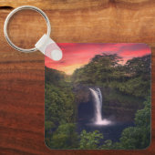 Waterval | Rainbow-Herfsten, Hilo, Hawaii Sleutelhanger (Voorkant)