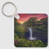 Waterval | Rainbow-Herfsten, Hilo, Hawaii Sleutelhanger (Voorkant)