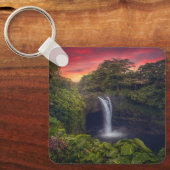 Waterval | Rainbow-Herfsten, Hilo, Hawaii Sleutelhanger (Voorkant)
