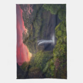 Waterval | Rainbow-Herfsten, Hilo, Hawaii Theedoek (Verticaal)