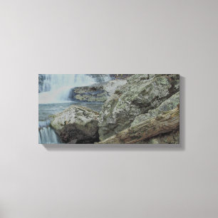 Waterval, Rocks en een Stream Canvas Afdruk