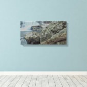 Waterval, rotsen en een beek canvas afdruk (Insitu (Houten vloer))