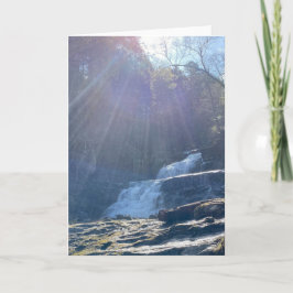 Waterval, rotsen & zonnestralen kaart