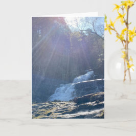 Waterval, rotsen & zonnestralen kaart