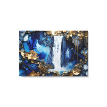 Waterval Scenery Blauw & Wit Premium Paint Art