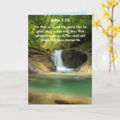 Waterval Schrift John 3:16   Kaart (Gele Bloem)