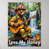 Waterval Serenade: Beer's akoestische stroom Poster (Voorkant)