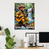 Waterval Serenade: Beer's akoestische stroom Poster (Thuiskantoor)