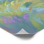 Waterval Serene Cliff - Kunst in pastelkleurige st Poster (Hoek)