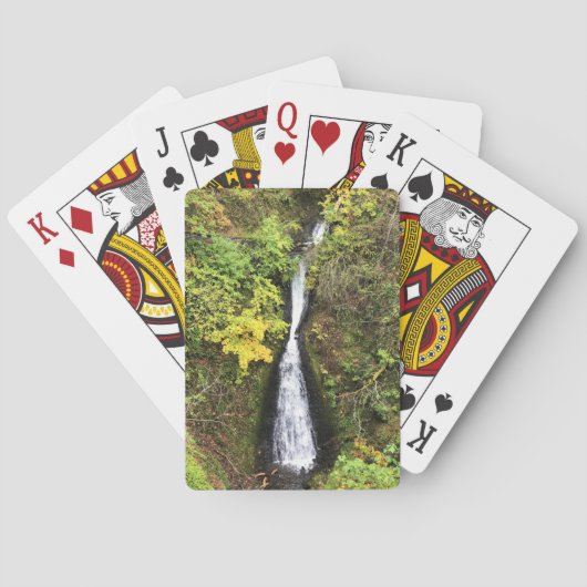 Waterval Shepperd's Dell, Columbia River Gorge, OR Pokerkaarten (Achterkant)