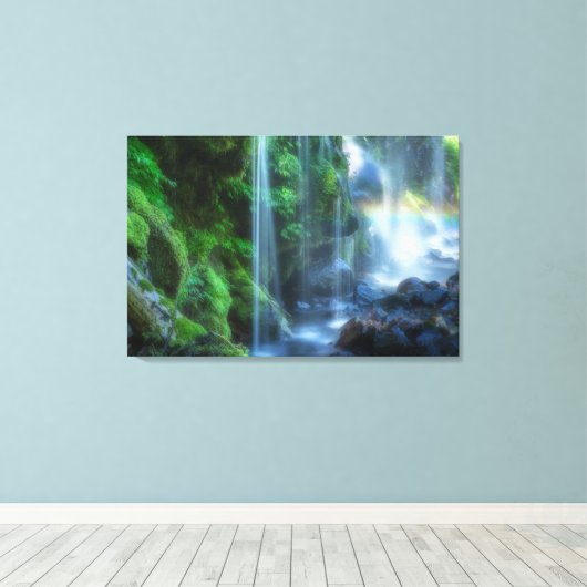 Waterval | Shinmata Ravine, Japan Canvas Afdruk (Insitu (Houten vloer))