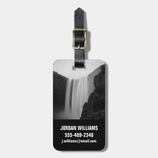 Waterval | Skogafoss Waterfall, IJsland Bagagelabel (Voorkant verticaal)