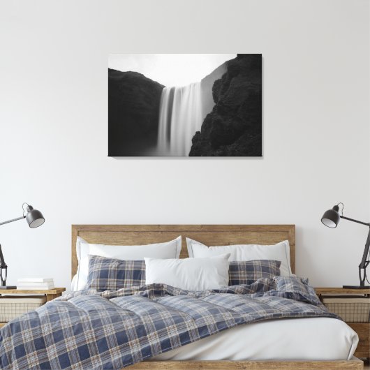 Waterval | Skogafoss Waterfall, IJsland Canvas Afdruk (Insitu (Slaapkamer))