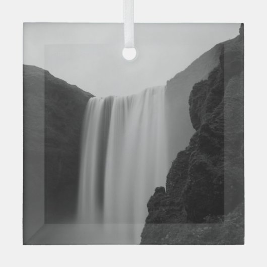 Waterval | Skogafoss Waterfall, IJsland Glas Ornament (Voorkant)